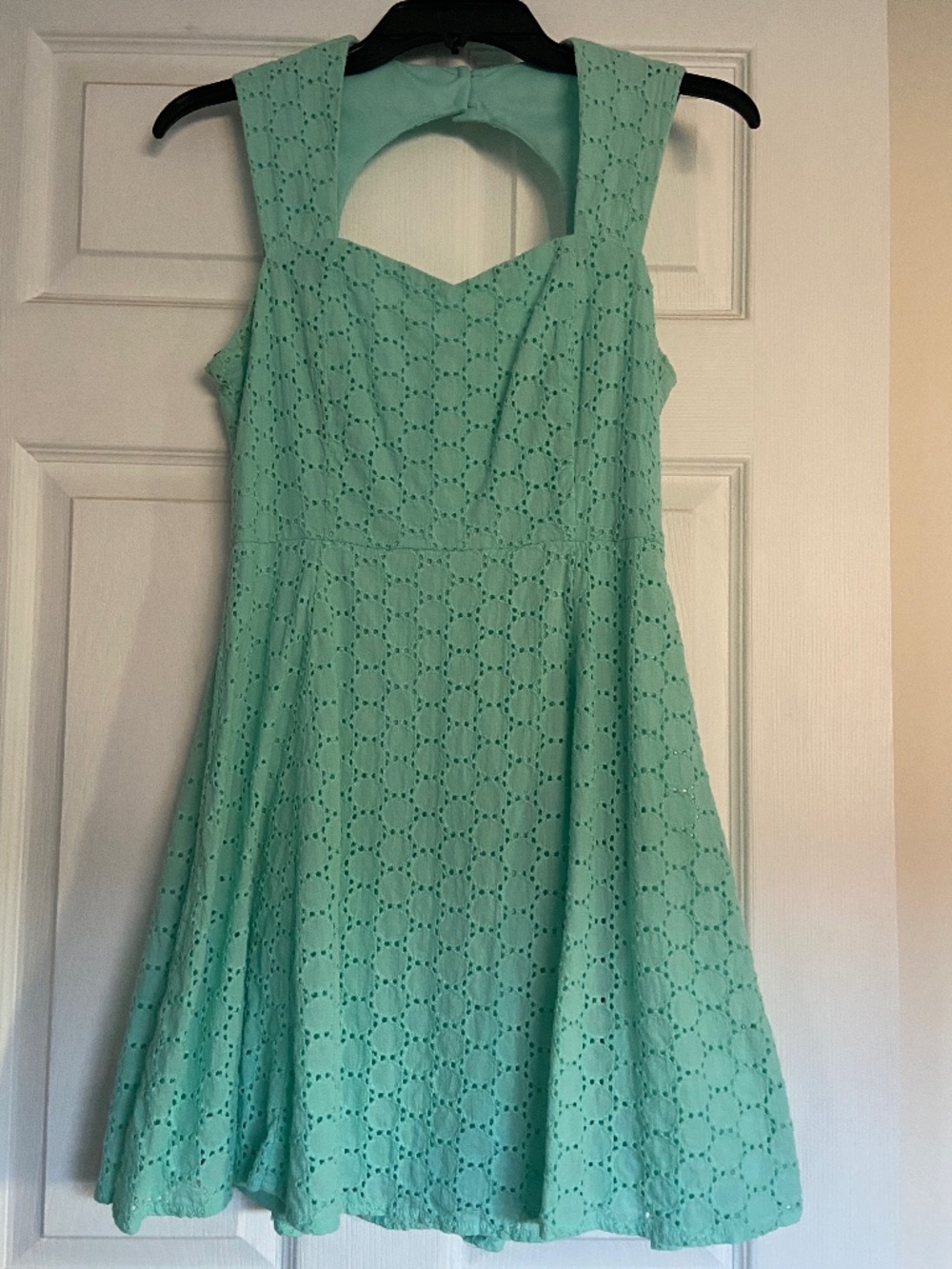 Mint green size medium flare dress with back cutout